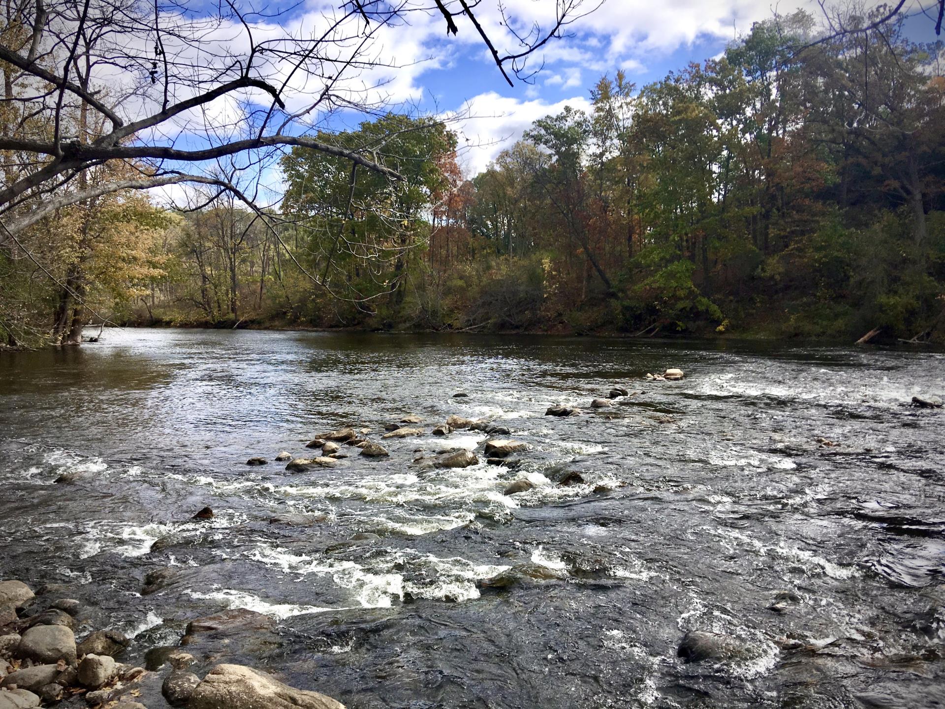 Huron River with rocks